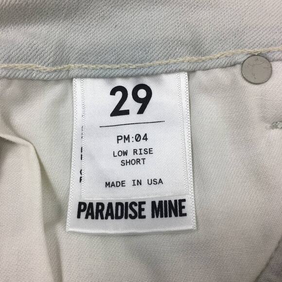 NWT Aritzia Paradise Mine Distressed Denim Low Rise Stretch Shorts Size 29 - Picture 7 of 8